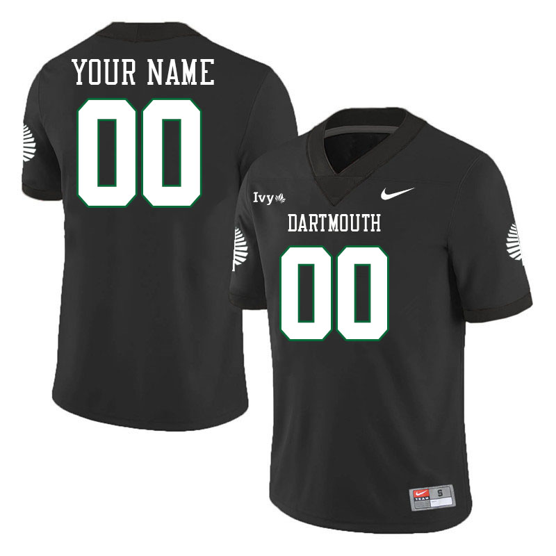 Custom Dartmouth Big Green Name And Number Football Jerseys Stitched-Black